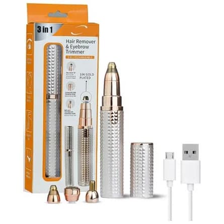 Hair remover and eyebrow trimmer, 3-piece