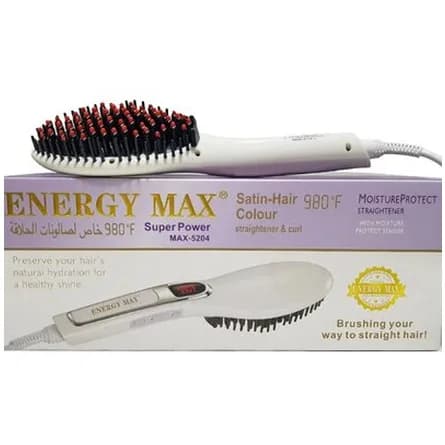 Heated straightening brush