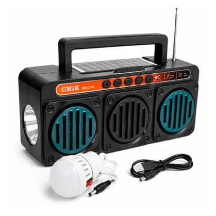 Solar boombox radio with torch