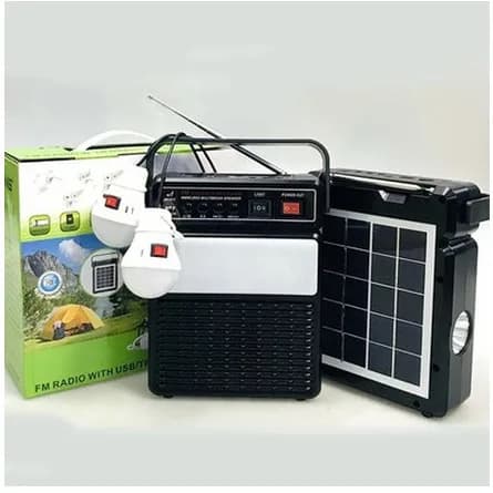 Solar lighting kit with FM radio