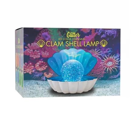 Glitter clam shell lamp