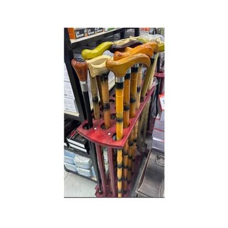 Wooden cane display rack