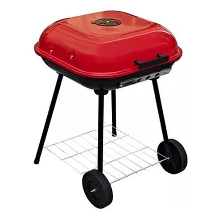 Portable charcoal BBQ grill, wheeled